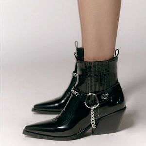 Billini Ellison Semi Patent Boots Size 7